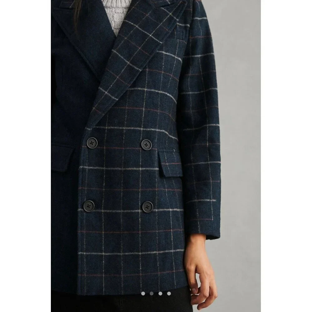 NWT Anthropologie Avec Les Filles Oversized Plaid Blazer - Picture 4 of 12